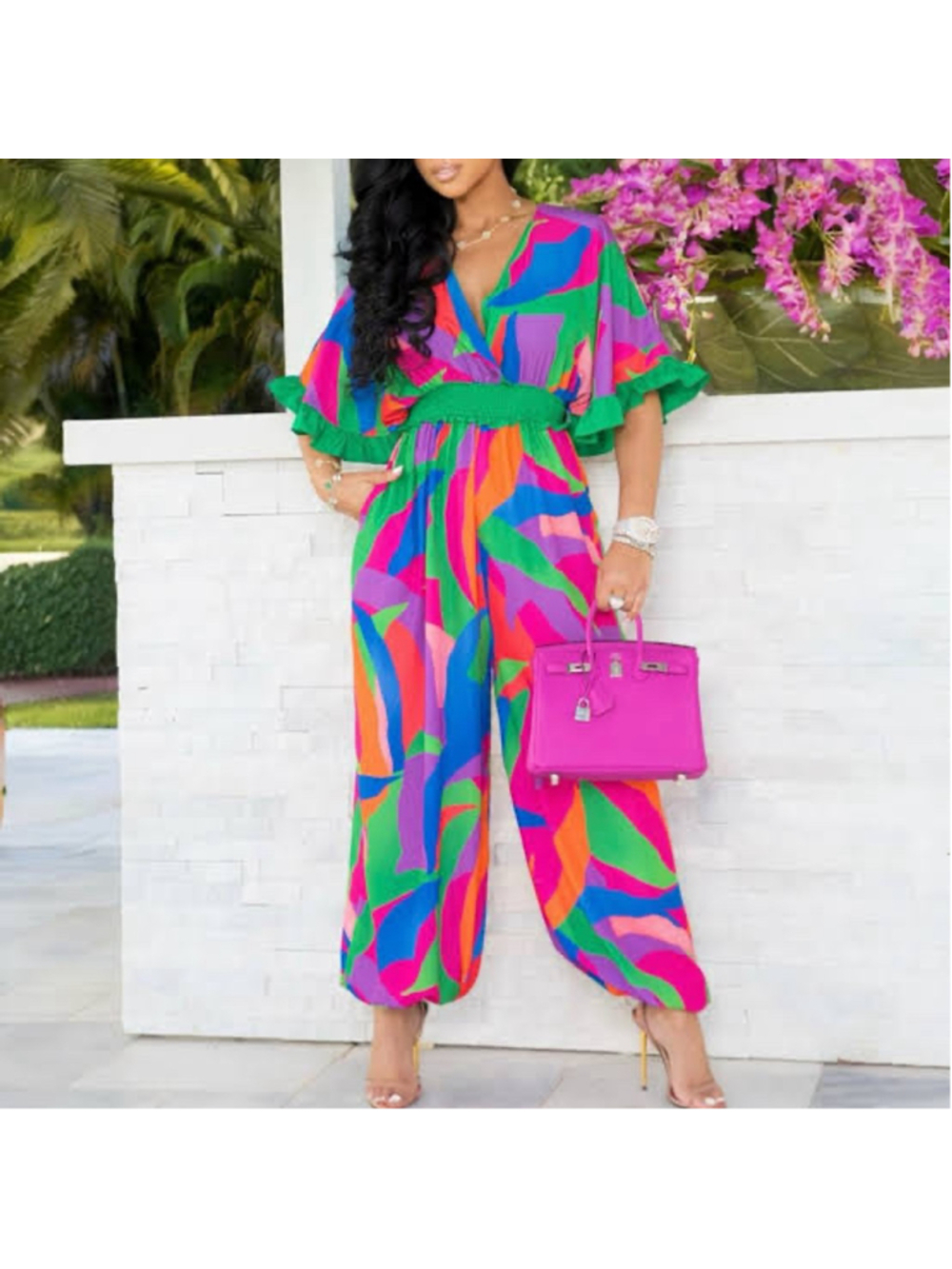 Goodtime USA Kaleidoscope-Print Harem Jumpsuit Women's Size 1XL NWT - Picture 3 of 11